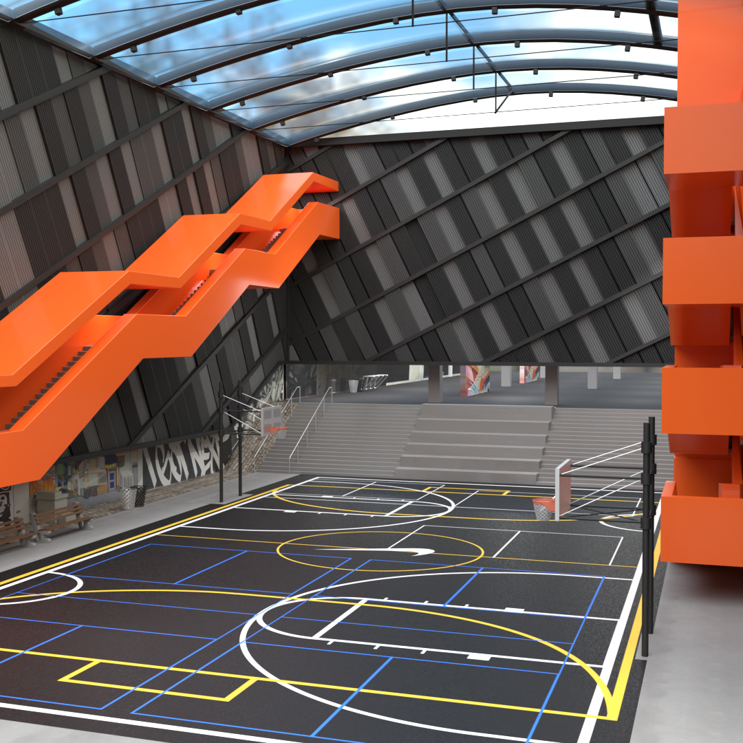 Nike NYC Garage 3D render